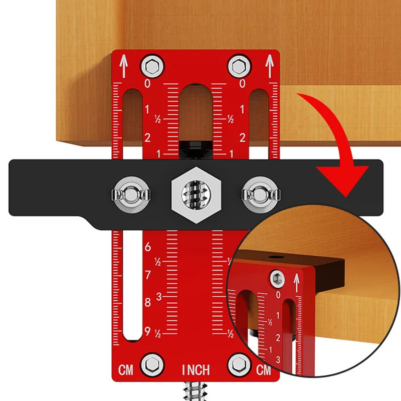 Gabarit de Pose Professionnel et Universel pour Portes d'Armoire – Alliage d'Aluminium Réglable - Photo