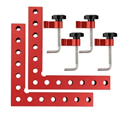 Équerre de positionnement 90° 5.5" en alliage d'aluminium, kit de serrage rapide pour menuiserie