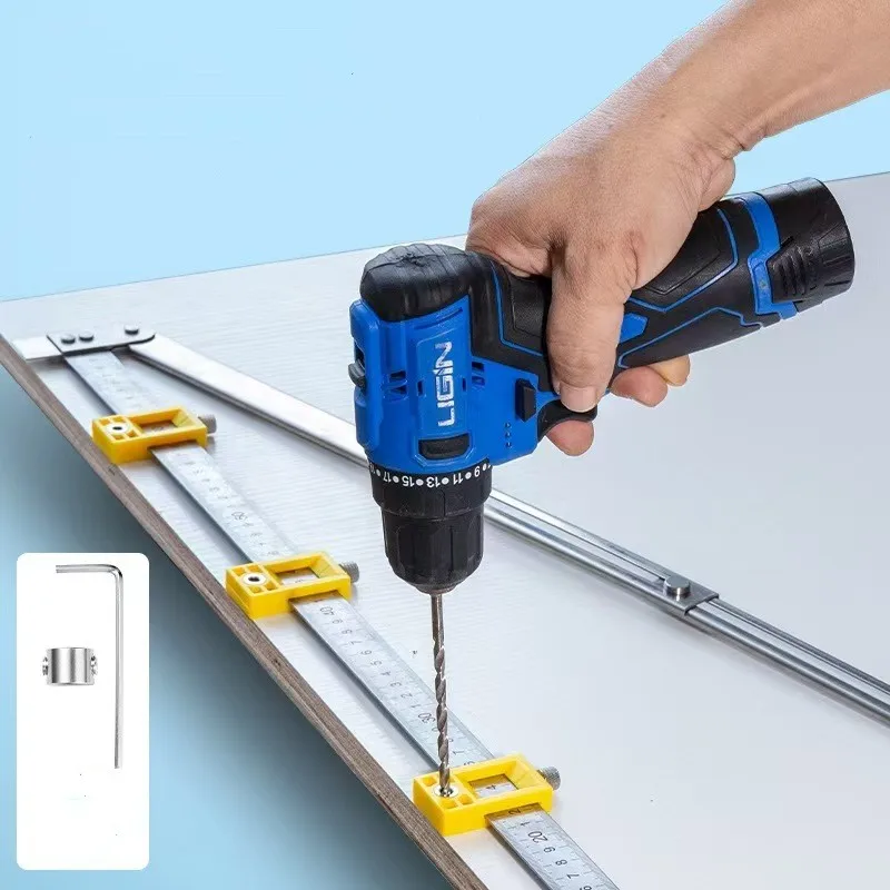 Guide de Perçage Multifonction Règle de Précision pour Quincaillerie de Meuble - Photo