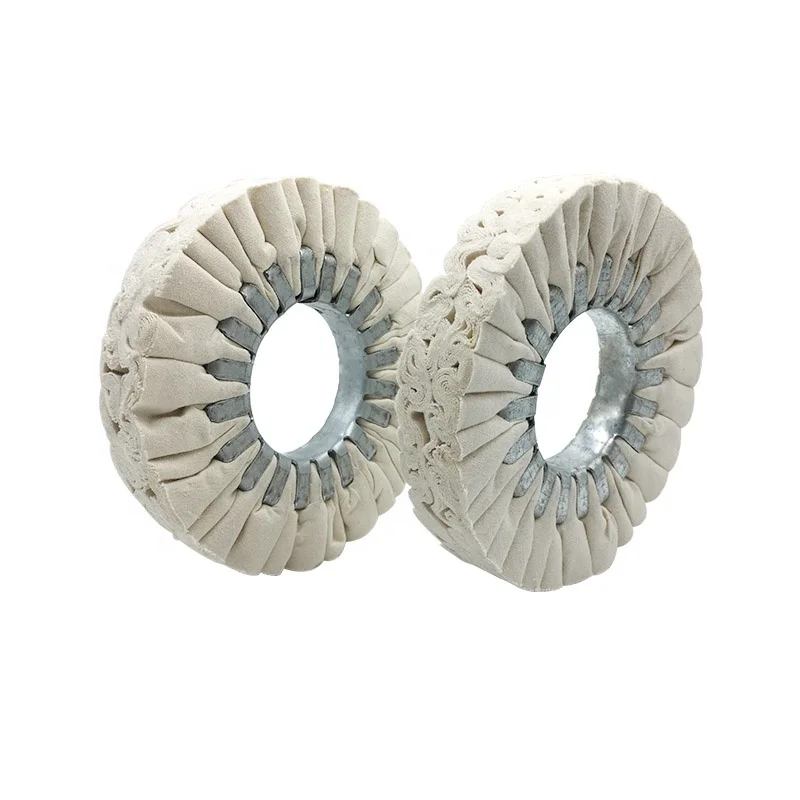 Roue de Polissage Plissée en Coton Ø 150 mm (150x60x20mm) pour Plaqueuse de Chants - Photo