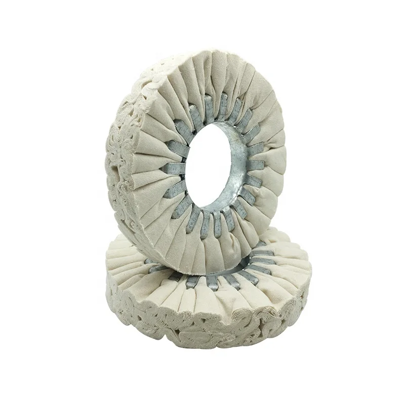 Roue de Polissage Plissée en Coton Ø 150 mm (150x60x20mm) pour Plaqueuse de Chants - Photo