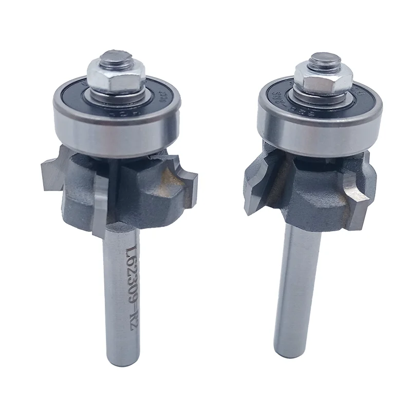 Mèche de Défonceuse à Chanfreiner R2 (Rayon 2mm) avec Roulement – Queue 6,35mm – Fraise à Bordurer Durable pour le Travail du Bois