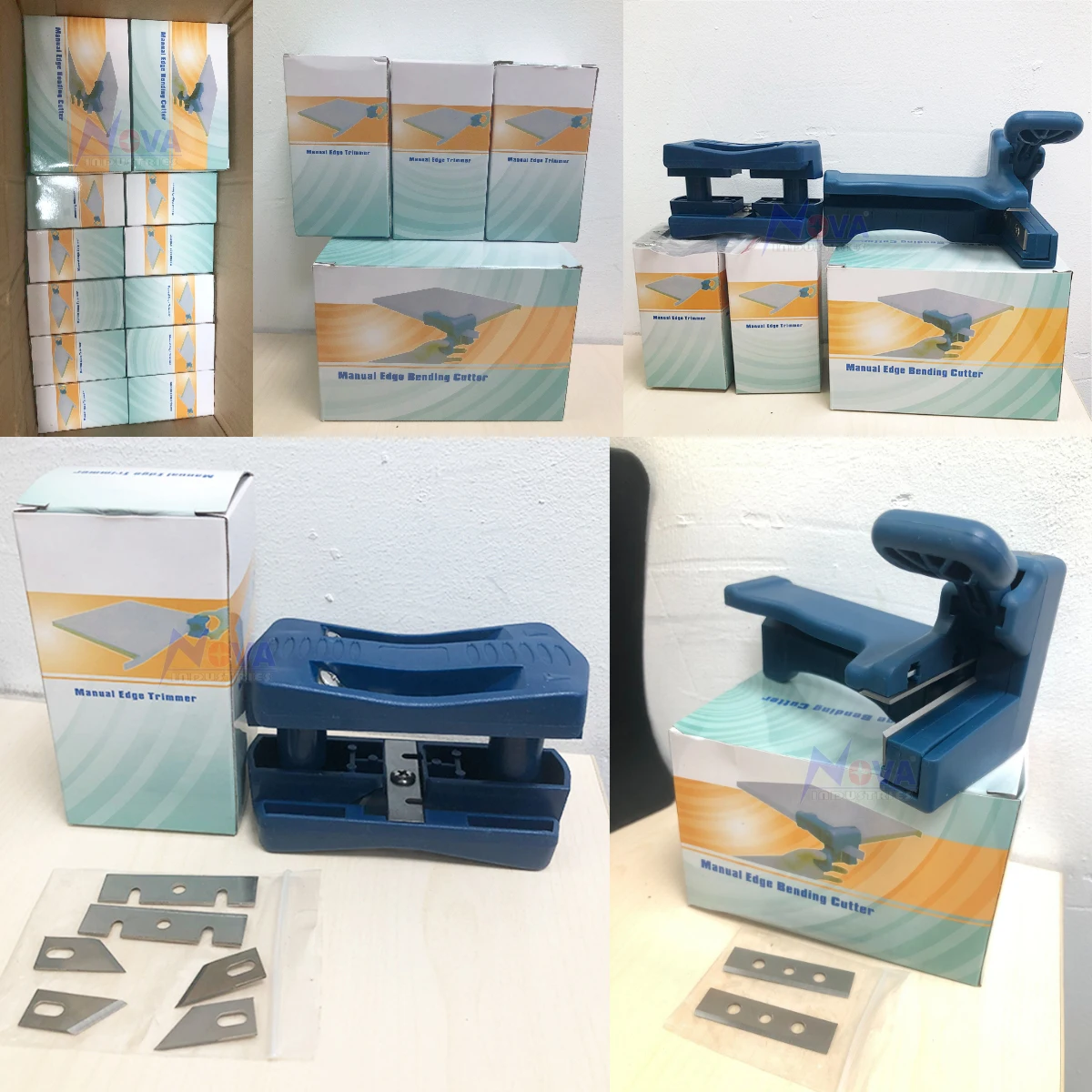 Kit Coupe-Bande de Chant Manuel Professionnel - Outil Araseur/Rogneuse Double Tranchant pour PVC, Mélamine, Bois - Finition de Meuble et Ébénisterie - Photo