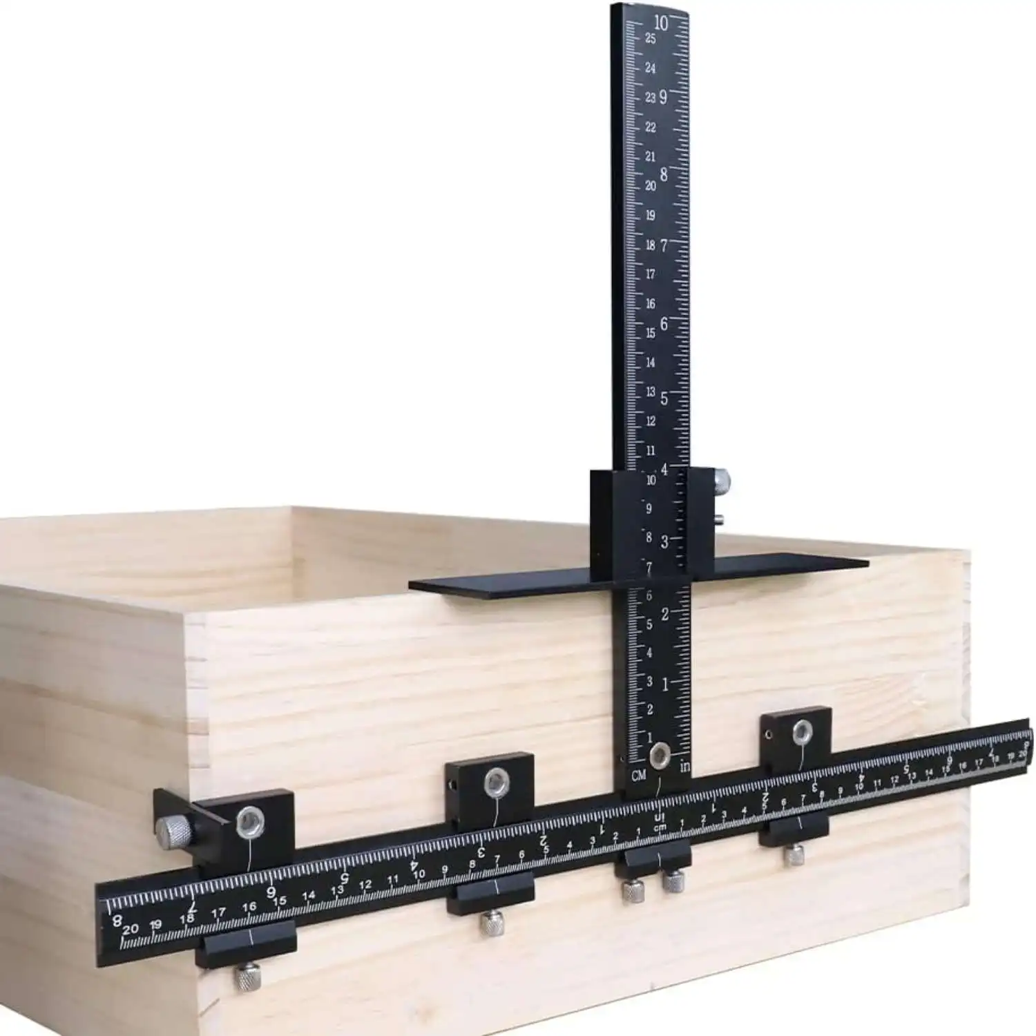 Jig de Perçage Réglable de Précision pour Poignées de Meuble et de Tiroir, Gabarit de Montage en Aluminium pour Quincaillerie de Cuisine, Aide à l'Installation de Boutons et Serrures