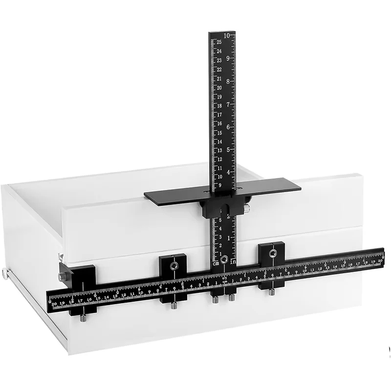 Jig de Perçage Réglable de Précision pour Poignées de Meuble et de Tiroir, Gabarit de Montage en Aluminium pour Quincaillerie de Cuisine, Aide à l'Installation de Boutons et Serrures - Photo