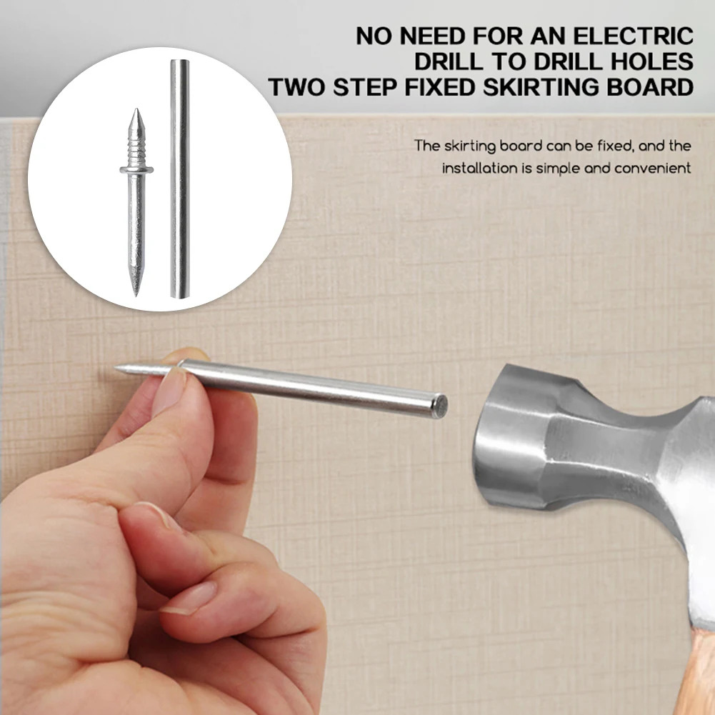 Clous Doubles Têtes Sans Trace pour Plinthes | Fixations Invisibles Sans Perçage 500pcs. - Photo