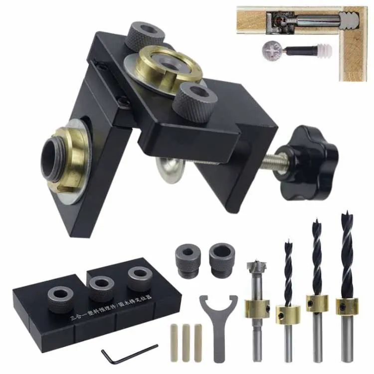 Gabarit de Perçage Professionnel pour Assemblage 3-en-1 et Goujons